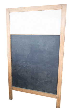 Sidewalk chalkboard isolated on white background.の写真素材