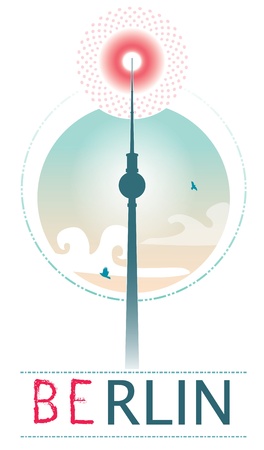 tv tower of Berlin のイラスト素材