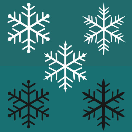Snowflakes icon set. Vector illustration of snowflakes.