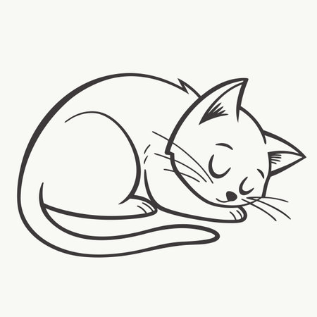 Cute cat sleeping on a white background. Vector illustration for your designのイラスト素材