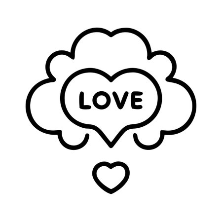 Love cloud icon vector. A thin line sign. Isolated contour symbol illustrationのイラスト素材