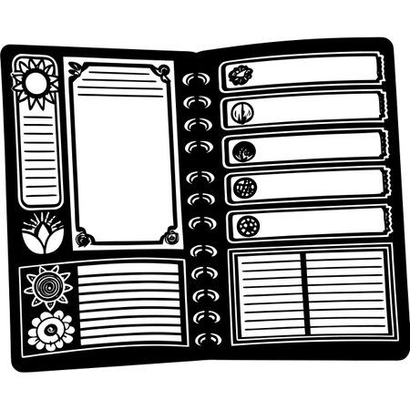 Musical instrument - accordion. Black and white vector illustration.のイラスト素材