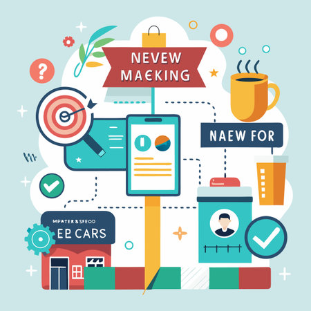 Flat design modern vector illustration concept of marketing and business strategy.のイラスト素材