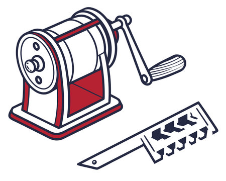 Vector illustration of a metal milling machine on a white background.のイラスト素材