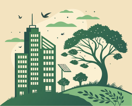 Ecology design over beige background, vector illustration eps10のイラスト素材