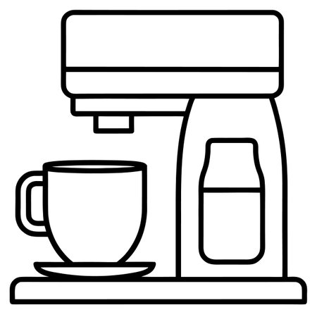 Coffee machine icon. Outline coffee machine vector icon for web design isolated on white backgroundのイラスト素材