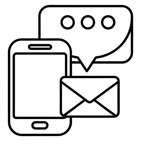 smartphone device with envelope and speech bubble vector illustration designicon styleのイラスト素材
