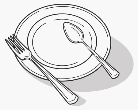 Dish and cutlery graphic design, vector illustration eps10のイラスト素材