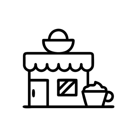 Coffee shop icon, outline vector sign, linear symbol.のイラスト素材