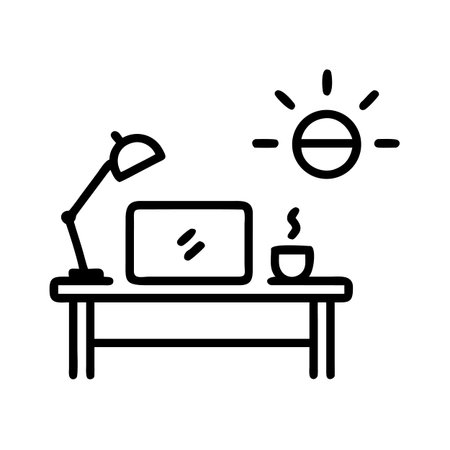 Workplace line icon, concept illustration, outline symbol, vector sign, linear symbol.のイラスト素材