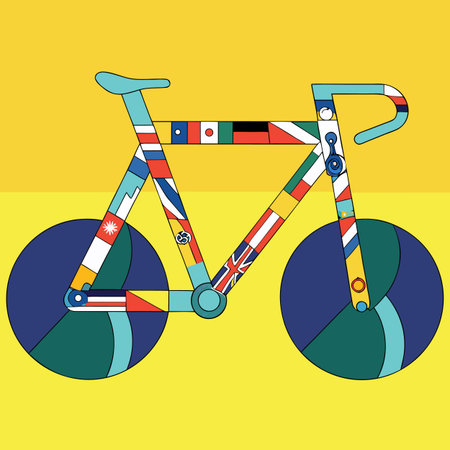 Bicycle design over yellow background, vector illustration. Eps 10.のイラスト素材