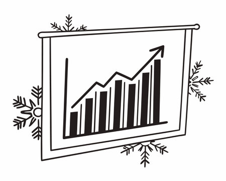 infographic chart with snowflakes over white background, vector illustrationのイラスト素材