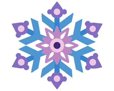 Snowflake icon. Flat illustration of snowflake vector icon for webのイラスト素材