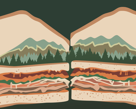 Sandwich digital design, vector illustration eps 10. Grunge styleのイラスト素材