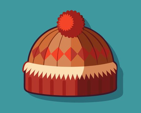 Winter hat icon. Winter season and decoration theme. Colorful design. Vector illustrationのイラスト素材