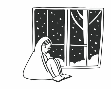 laptop with envelope mail snowflakes christmas vector illustration designのイラスト素材