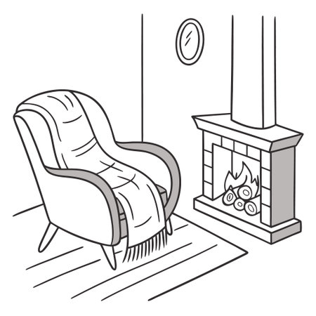 Illustration of an armchair in the living room. Vector illustrationのイラスト素材