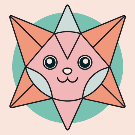 Cute fox face vector illustration. Cute cartoon fox icon.のイラスト素材