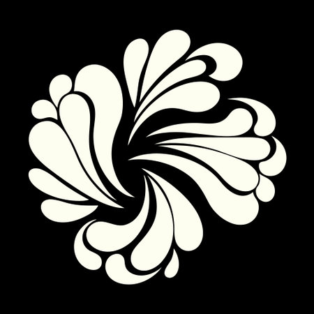 abstract white and black swirl on black background. Vector illustration.のイラスト素材
