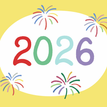 Happy New Year 2016 greeting card with fireworks. Vector Illustration.のイラスト素材