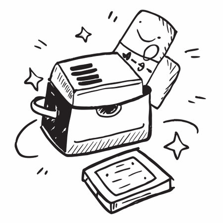 Sketch of a pencil sharpener in doodle styleのイラスト素材