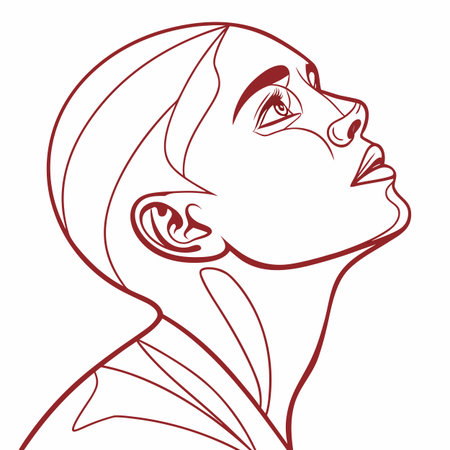 Portrait of a beautiful girl with closed eyes. Vector illustration.のイラスト素材