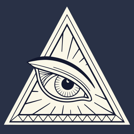 Eye of Providence. Vector illustration of the eye of Providence in the triangle.のイラスト素材