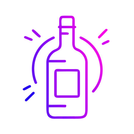 Wine bottle vector icon. Line style illustration on white background.のイラスト素材