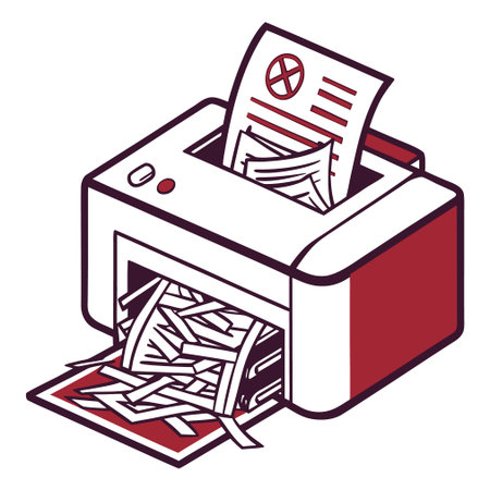 Printer with paper and documents isolated on white background. Vector illustration.のイラスト素材
