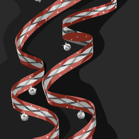 Carnival ribbons on black background. Vector illustration. Eps 10.のイラスト素材