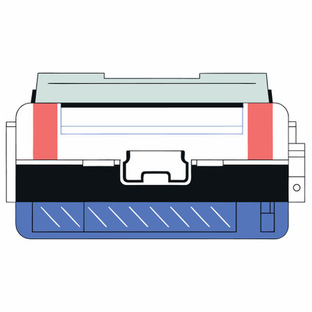 Isolated old inkjet printer on a white background, Vector illustrationのイラスト素材