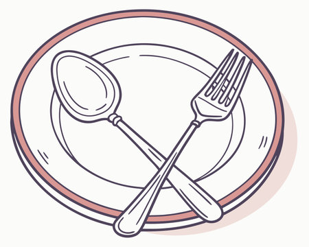 dish with cutlery utensils icon vector illustration designのイラスト素材