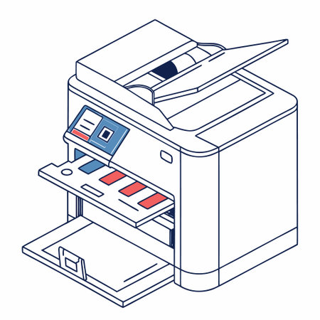 Isometric printer icon. Vector illustration in isometric 3d style.