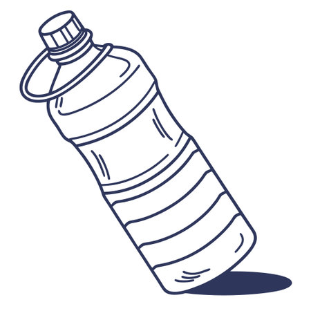 Bottle of water. Vector illustration in doodle style.のイラスト素材