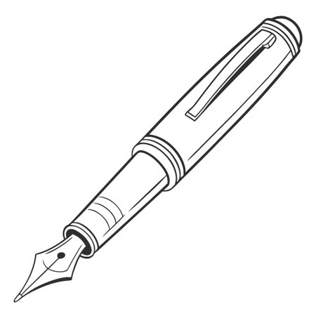 Fountain pen isolated on white background. Vector illustration in retro style.のイラスト素材