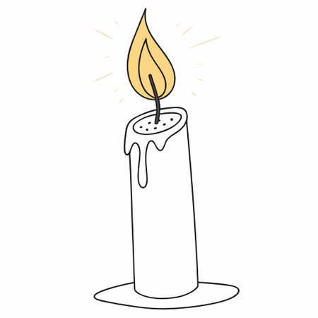 Candle. Vector illustration in doodle style isolated on white background.のイラスト素材