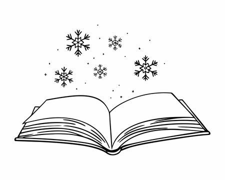 open book with snowflakes christmas isolated icon vector illustration designのイラスト素材