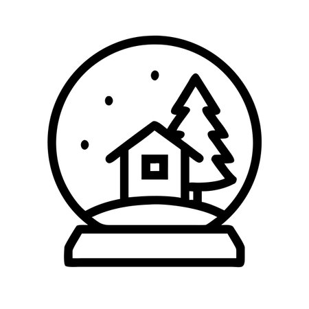 Snow globe icon vector. A thin line sign. Isolated contour symbol illustrationのイラスト素材