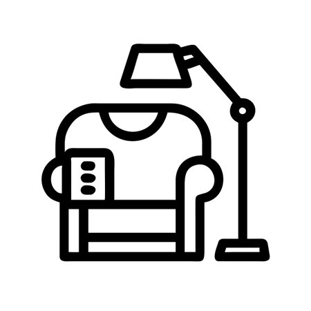 Armchair icon vector. A thin line sign. Isolated contour symbol illustrationのイラスト素材