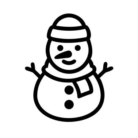 Snowman Icon Vector. Outline Snowman Sign. Isolated Contour Symbol Illustrationのイラスト素材