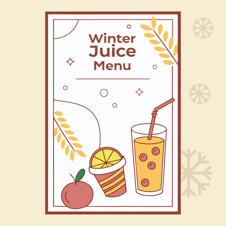 Winter menu design over beige background, vector illustration graphic design.のイラスト素材