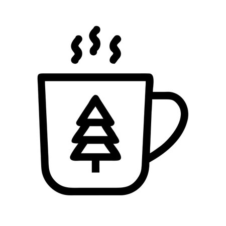 Coffee Cup Icon Vector. Outline Coffee Cup Sign. Isolated Contour Symbol Illustrationのイラスト素材