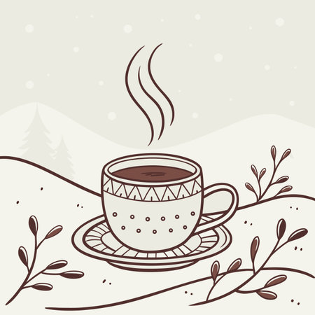 Coffee design over beige background, vector illustration graphic.のイラスト素材