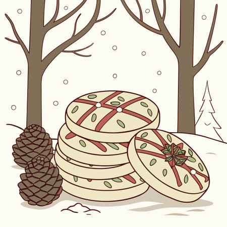 christmas cookie design, vector illustration eps10 graphic  patternのイラスト素材