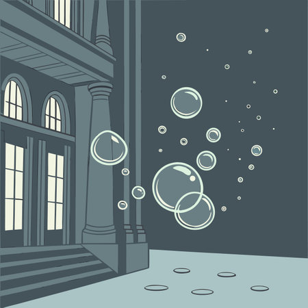 Bubbles in the interior of the building. Vector illustration.のイラスト素材