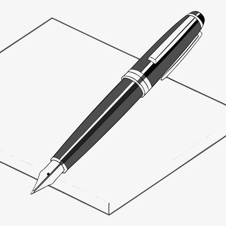 Pen and notebook on white background. Vector illustration. Eps 10.のイラスト素材