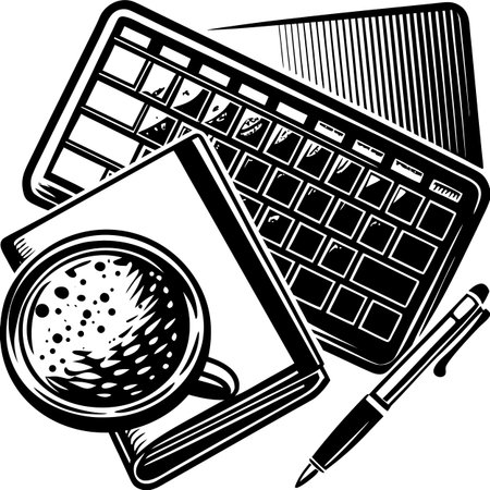 Coffee.Mascara.Vector illustration ready for vinyl cutting.のイラスト素材