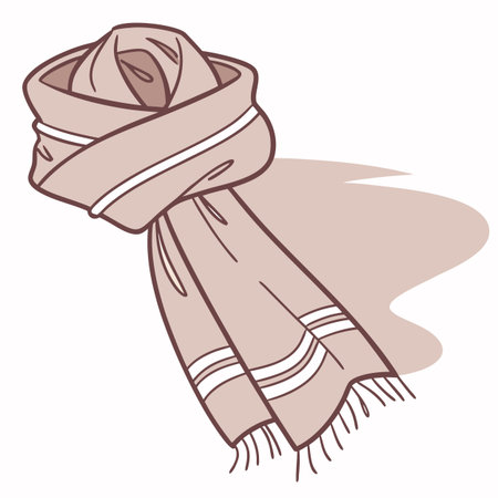 Illustration of a hand-drawn scarf on a white background.のイラスト素材