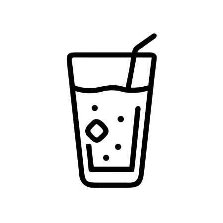 Cocktail icon vector. A thin line sign. Isolated contour symbol illustrationのイラスト素材