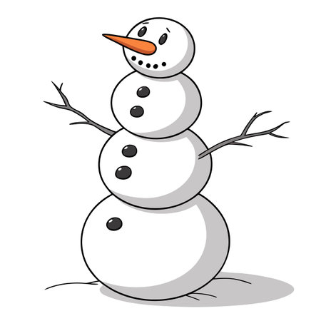 Snowman on a white background, vector illustration, eps10のイラスト素材